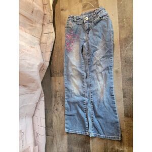 Faded Glory 6 Jean denim Floral Pattern youth